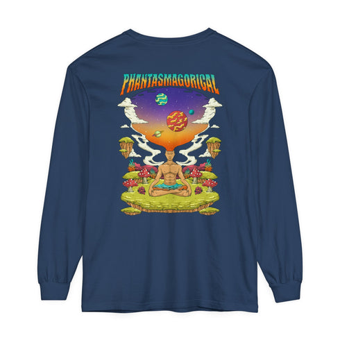 Namaste - Unisex (Back design) - Garment-dyed Long Sleeve T-Shirt